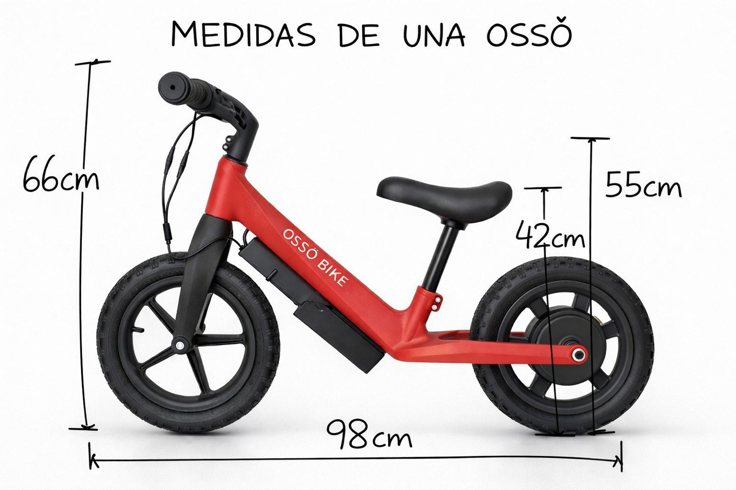 OSSÖ 12” E‑Bike | Balance Bike eléctrica para niños de 3 a 5 años