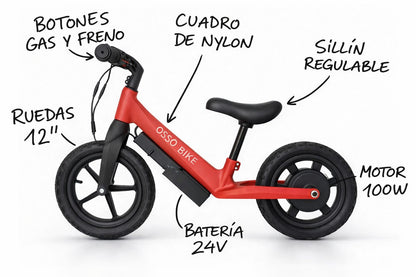 OSSÖ 12” E‑Bike | Balance Bike eléctrica para niños de 3 a 5 años